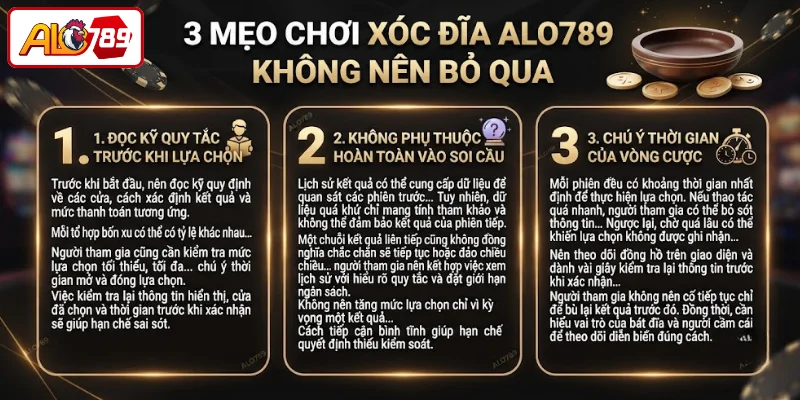 3 mẹo chơi Xóc Đĩa ALO789 không nên bỏ qua