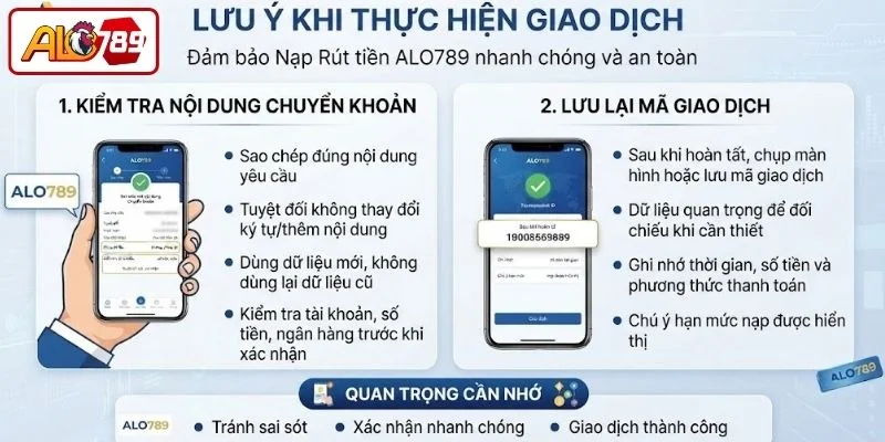 Lưu ý khi thực hiện giao dịch trên nền tảng ALO789
